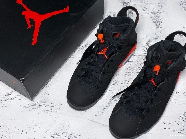 Cheap Husky Jordan Black Air 6 OG 384664-060 Infrared Retro 0728
